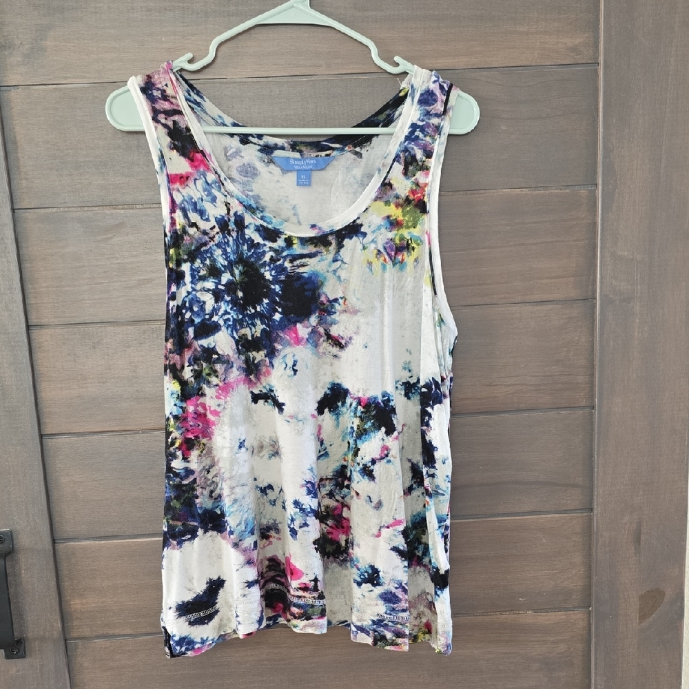 Simply Vera Vera Wang Multicolor Abstract Tank Top
